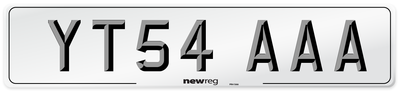 YT54 AAA Number Plate from New Reg
